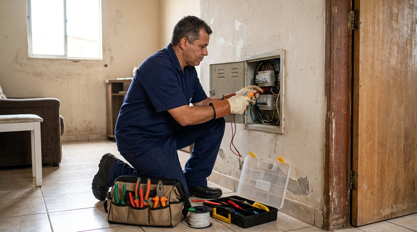 Eletricista com ferramentas em Cascavel‑PR