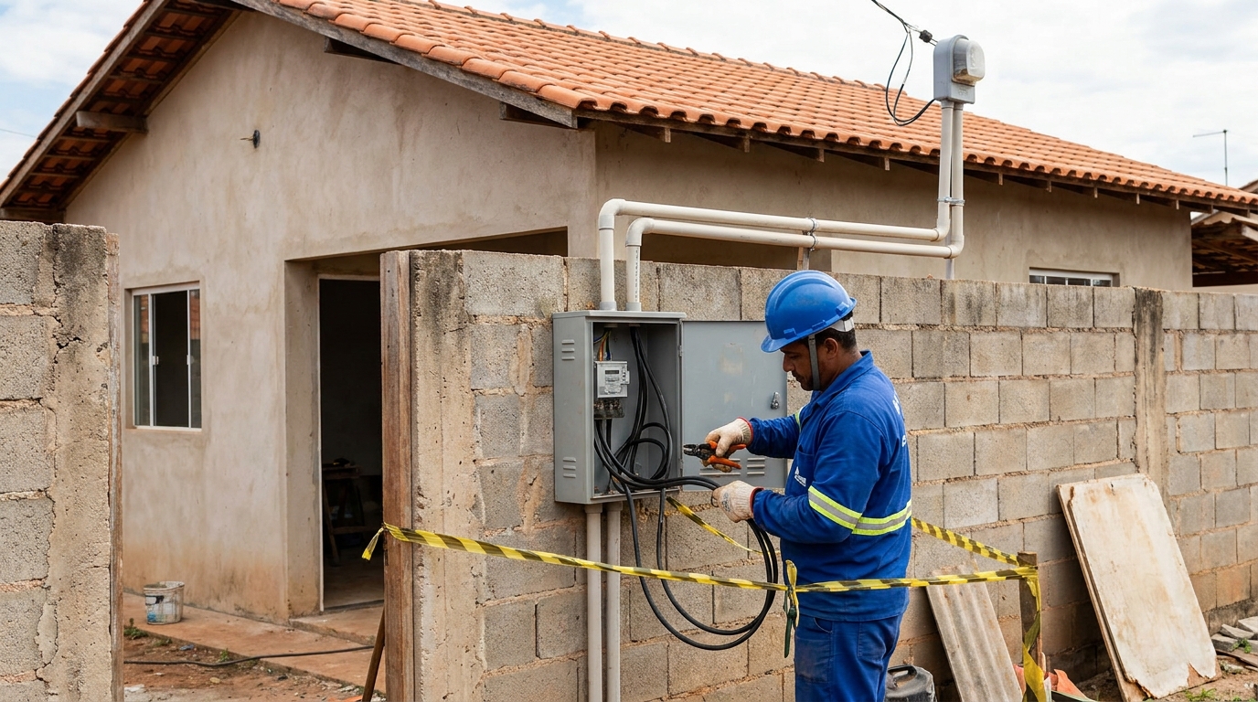 Eletricista instalando padrao de energia em Cascavel‑PR