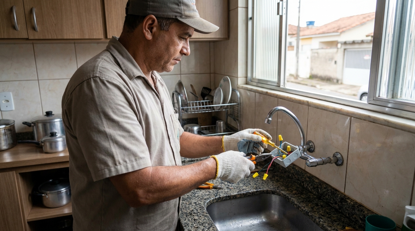 Instalacao de torneira eletrica profissional em Cascavel‑PR