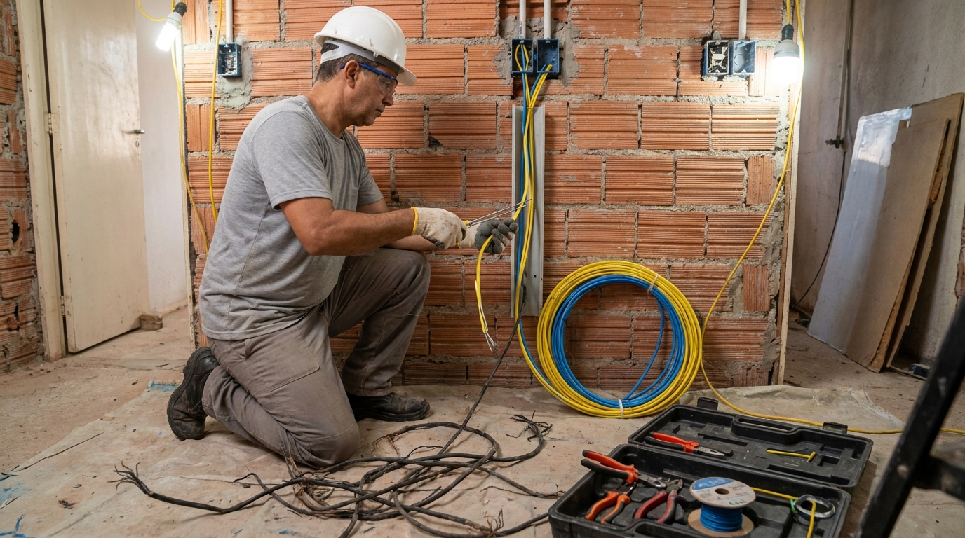 Troca de fiacao eletrica residencial em Cascavel‑PR